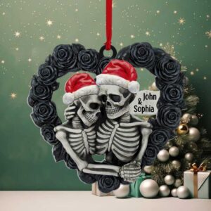 Personalized Couple Wood Ornament, Christmas Tree Decor