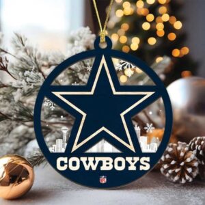 Personalized Dallas Cowboys Football Christmas Tree Ornament
