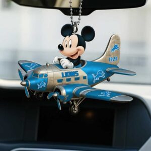 Personalized Detroit Lions Football Team Mickey Mouse Ornament