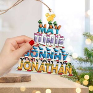 Personalized Disney Family Christmas Ornament Personalized Disney Family Christmas Ornament