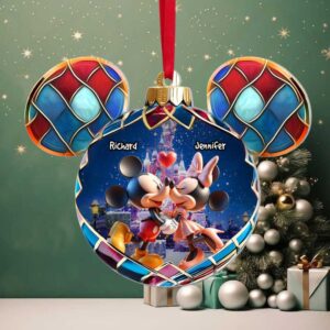 Personalized Disney Mickey & Minnie Christmas Ornament