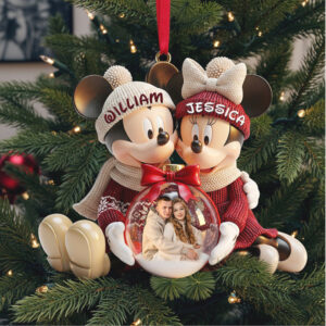 Personalized Disney Mickey & Minnie Christmas Ornament