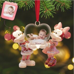 Personalized Disney Mickey & Minnie Mouse Family Photo Ornament