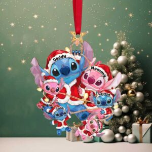 Personalized Disney Stitch Family Christmas Ornament