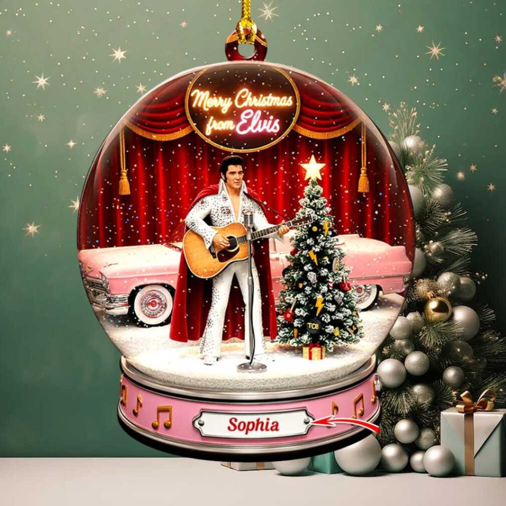 Personalized Elvis Presley Christmas Snow Globe Ornament Personalized Elvis Presley Christmas Snow Globe Ornament