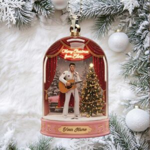 Personalized Elvis Presley Custom shape 2 sided Acrylic Car Ornament.jfif