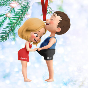 Personalized Expecting Couple Ornament, Custom Name & Year Acrylic Keepsake