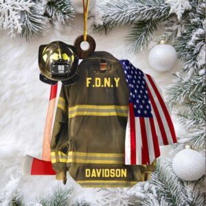 Personalized F.D.N.Y. Davidson Firefighter Christmas Ornament