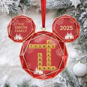Personalized Family Crossword Christmas Ornament