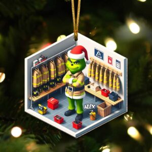 Personalized Firefighter Christmas Ornament, Custom Name Fireman Gift