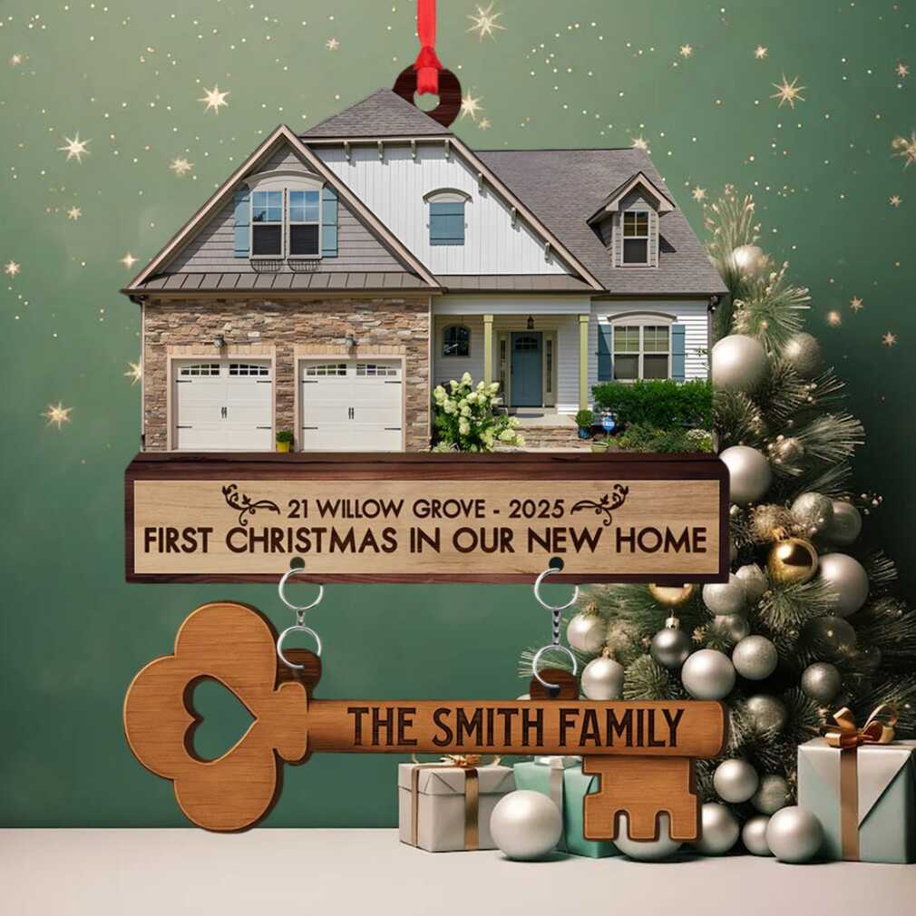 Personalized First Christmas In Our New Home Ornament Personalized First Christmas In Our New Home Ornament