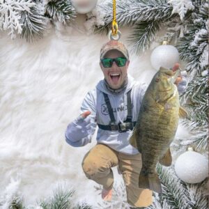 Personalized Fishing Photo Christmas Ornament