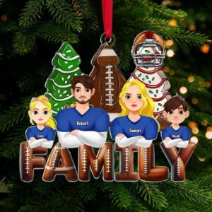 Personalized Football Family Christmas Ornament Personalized Football Family Christmas Ornament