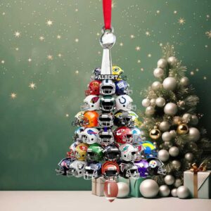 Personalized Football Helmet Christmas Tree Ornament