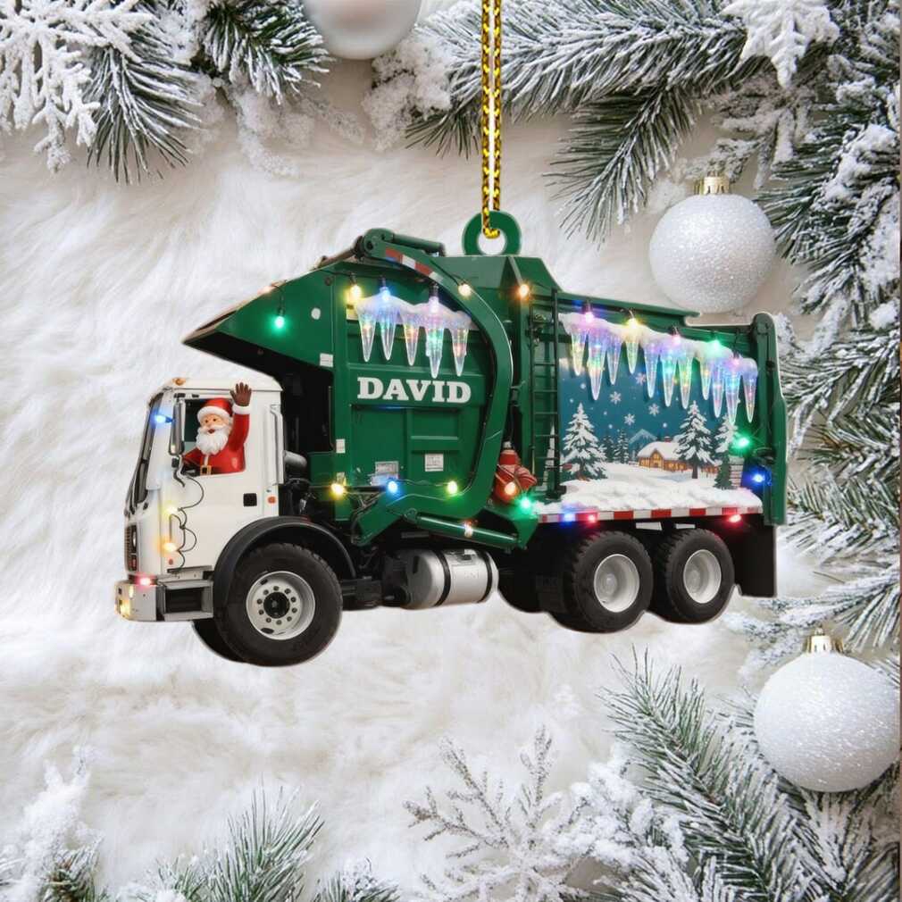 Personalized Garbage Truck Christmas Ornament