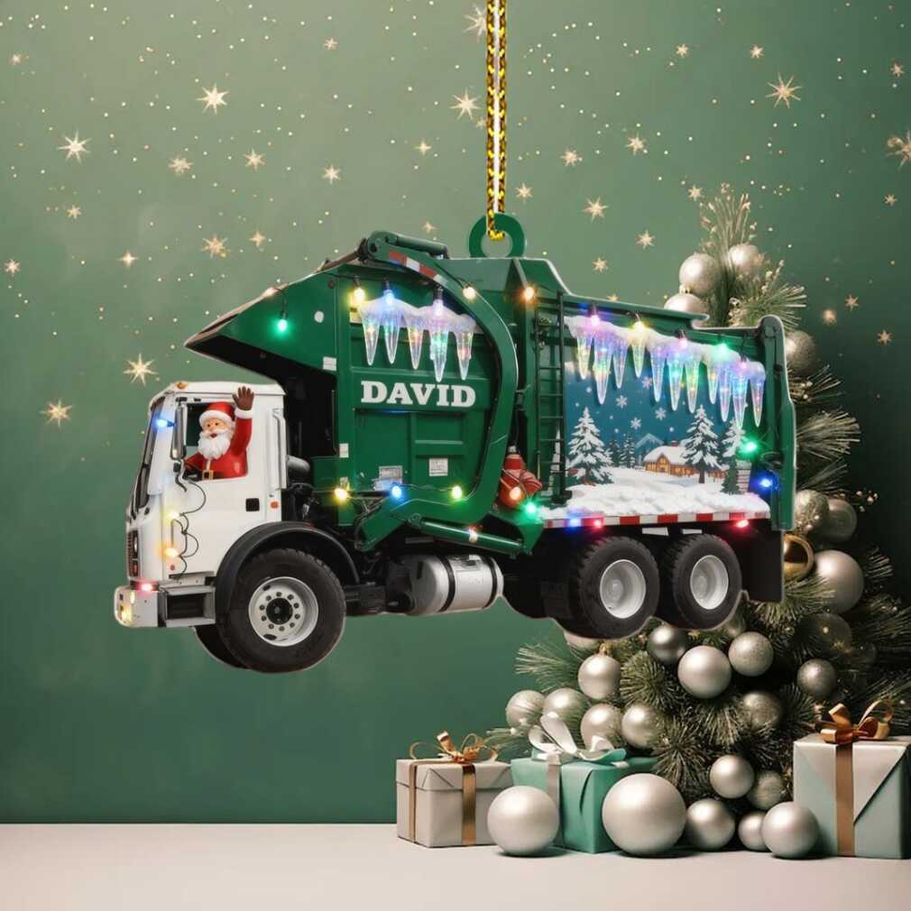 Custom Name Acrylic Christmas Decoration for Truck Lovers