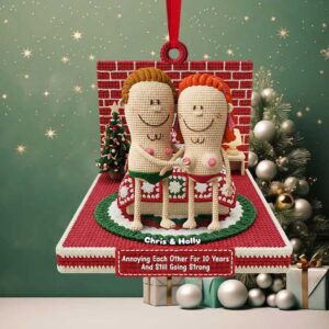 Personalized Gifts For Christmas, Knitting Funny Couple Acrylic Ornament