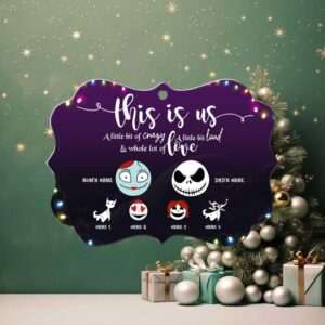Personalized Gifts For Family Ornament Skeleton Family With Christmas Light