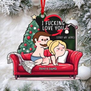Personalized Gifts for Couple, Naughty Couple On Sofa Acrylic Ornament Personalized Gifts for Couple, Naughty Couple On Sofa Acrylic Ornament