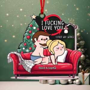 Personalized Gifts for Couple, Naughty Couple On Sofa Acrylic Ornament