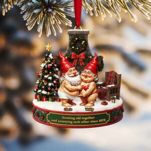 Personalized Gnome Couple Christmas Ornament