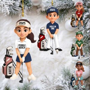 Personalized Golfer Christmas Ornament