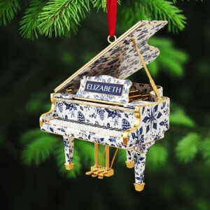 Personalized Grand Piano Christmas Ornament