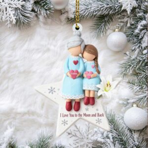 Personalized Grandma & Granddaughter Ornament – Custom Names Acrylic Gift – I Love You to the Moon and Back – Christmas Keepsake for Family Personalized Grandma & Granddaughter Ornament – Custom Names Acrylic Gift – I Love You to the Moon and Back – Christmas Keepsake for Family