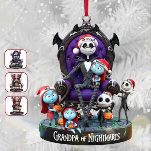 Personalized Grandpa of Nightmares Christmas Ornament