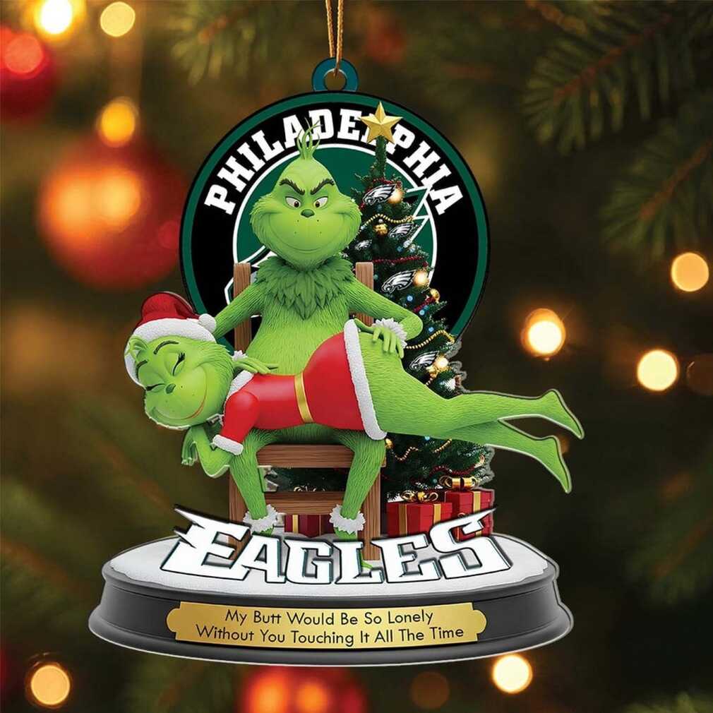 Personalized Grinch Couple Philadelphia Eagles Funny Christmas Ornament Personalized Grinch Couple Philadelphia Eagles Funny Christmas Ornament