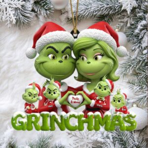 Personalized Grinch Family Ornament with Names