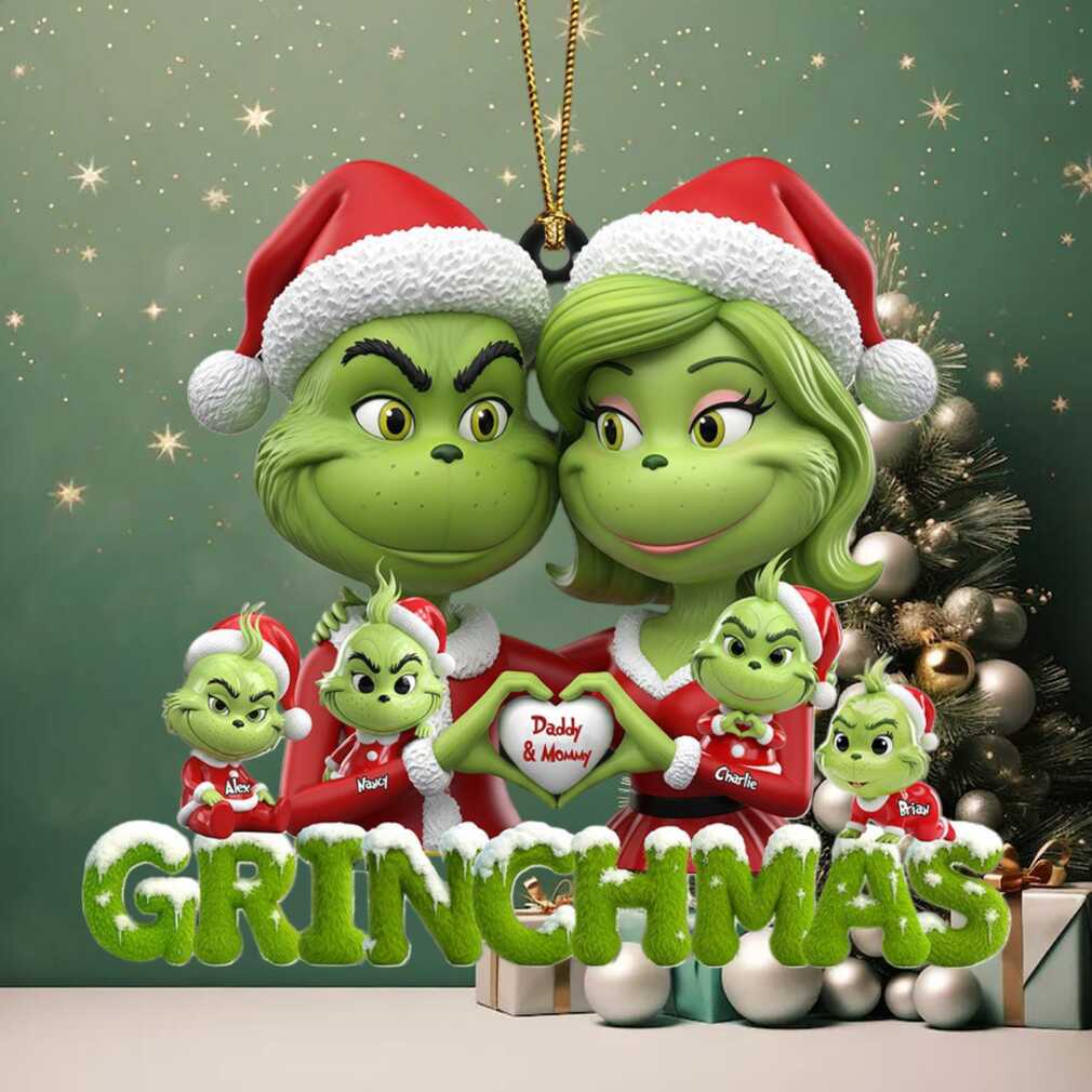 Personalized Grinch Family Ornament with Names Personalized Grinch Family Ornament with Names
