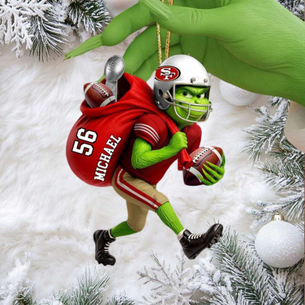 Personalized Grinch Football Christmas Ornament Personalized Grinch Football Christmas Ornament