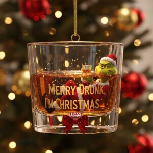 Personalized Grinch Merry Drunk, I'm Christmas Ornament