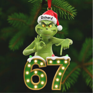 Personalized Grinch Richard 67 Christmas Ornament