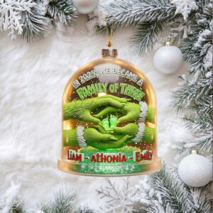 Personalized Grinch Skiing Couple Christmas Ornament