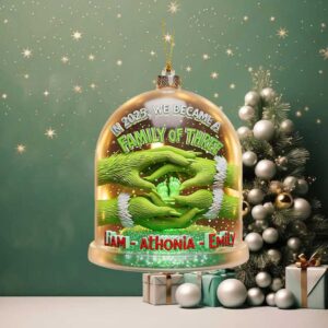 Personalized Grinch Skiing Couple Christmas Ornament