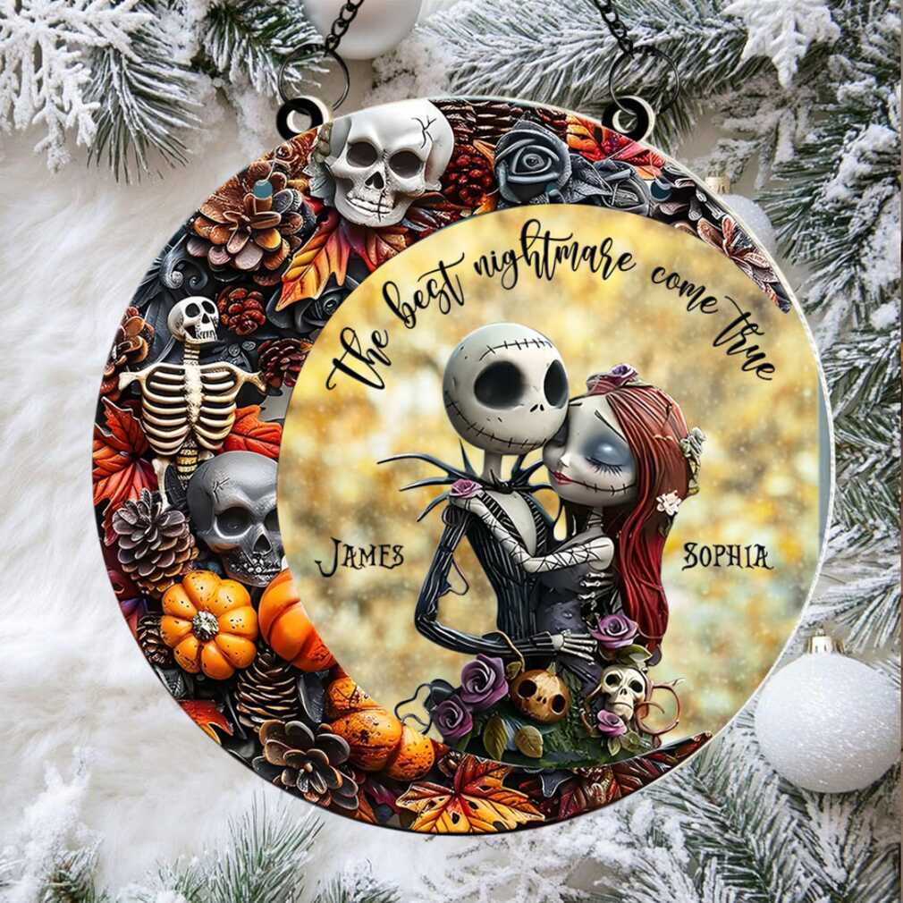 Personalized Halloween Gifts For Couple Suncatcher Ornament Skull Couple Personalized Halloween Gifts For Couple Suncatcher Ornament Skull Couple