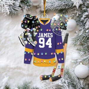 Personalized Hockey Equipment Christmas Ornament