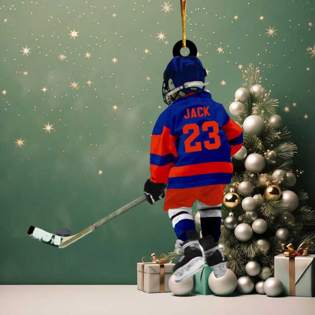 Personalized Hockey Player Ornament Custom Name & Number Personalized Hockey Player Ornament Custom Name & Number