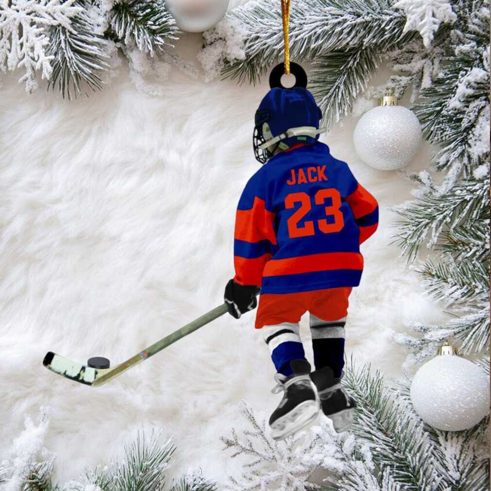 Personalized Hockey Player Ornament Custom Name & Number Personalized Hockey Player Ornament Custom Name & Number