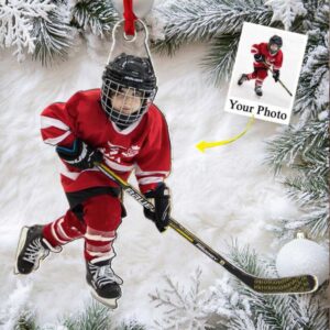 Personalized Hockey Player Photo Ornament