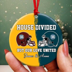Personalized House Divided, But Our Love United Football Ornament