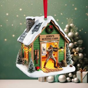 Personalized Hunting Cabin Christmas Ornament