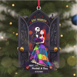 Personalized Just Married Nightmare Before Christmas Acrylic Ornament