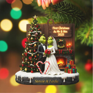 Personalized Just Married Nightmare Before Christmas Acrylic Ornament