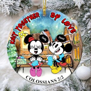 Personalized Knit Together by Love Mickey & Minnie Ornament