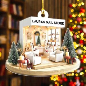 Personalized Laura's Nail Store Ornament