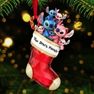 Personalized Lilo & Stitch Family Christmas Ornament