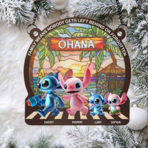 Personalized Lilo & Stitch Ohana Means Family Ornament